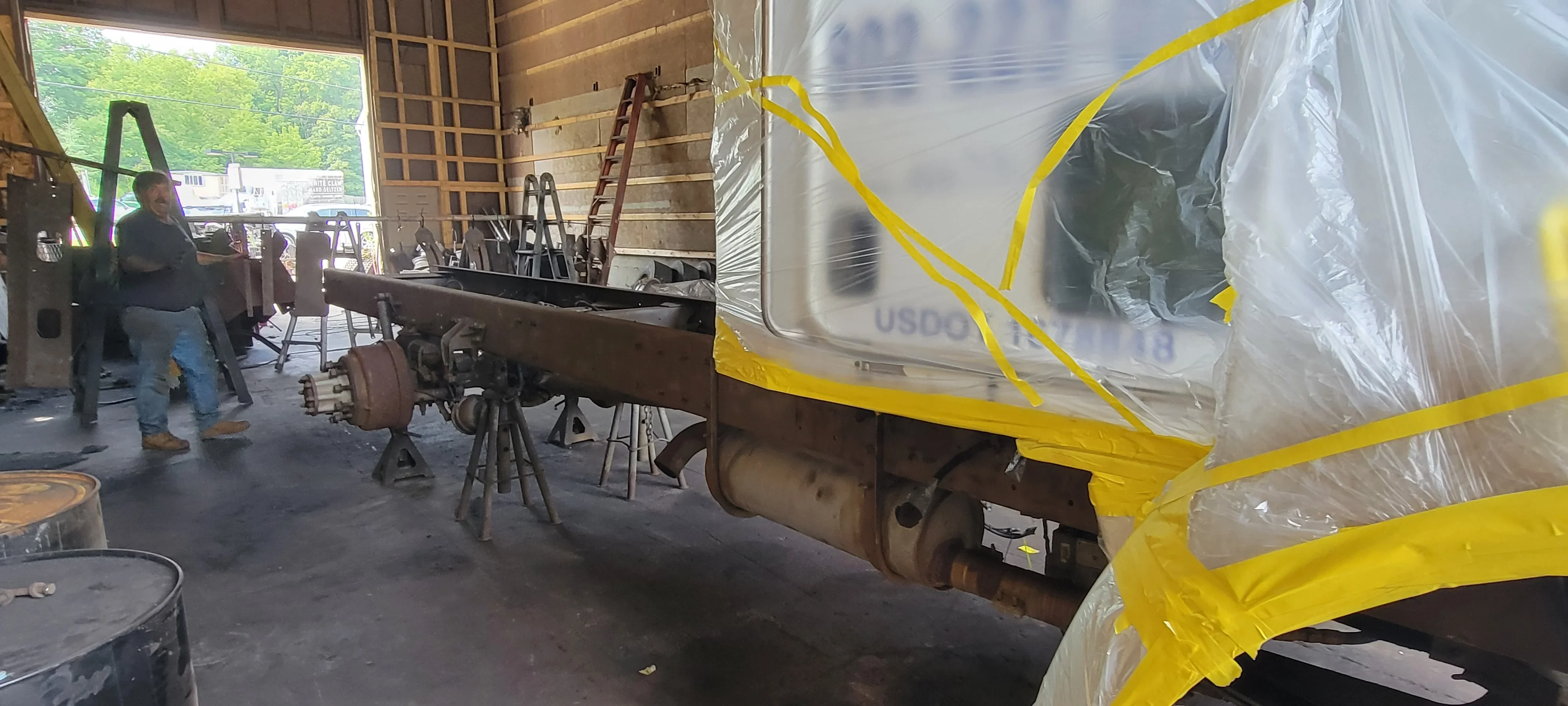 Trailer Repair Workshop Scene