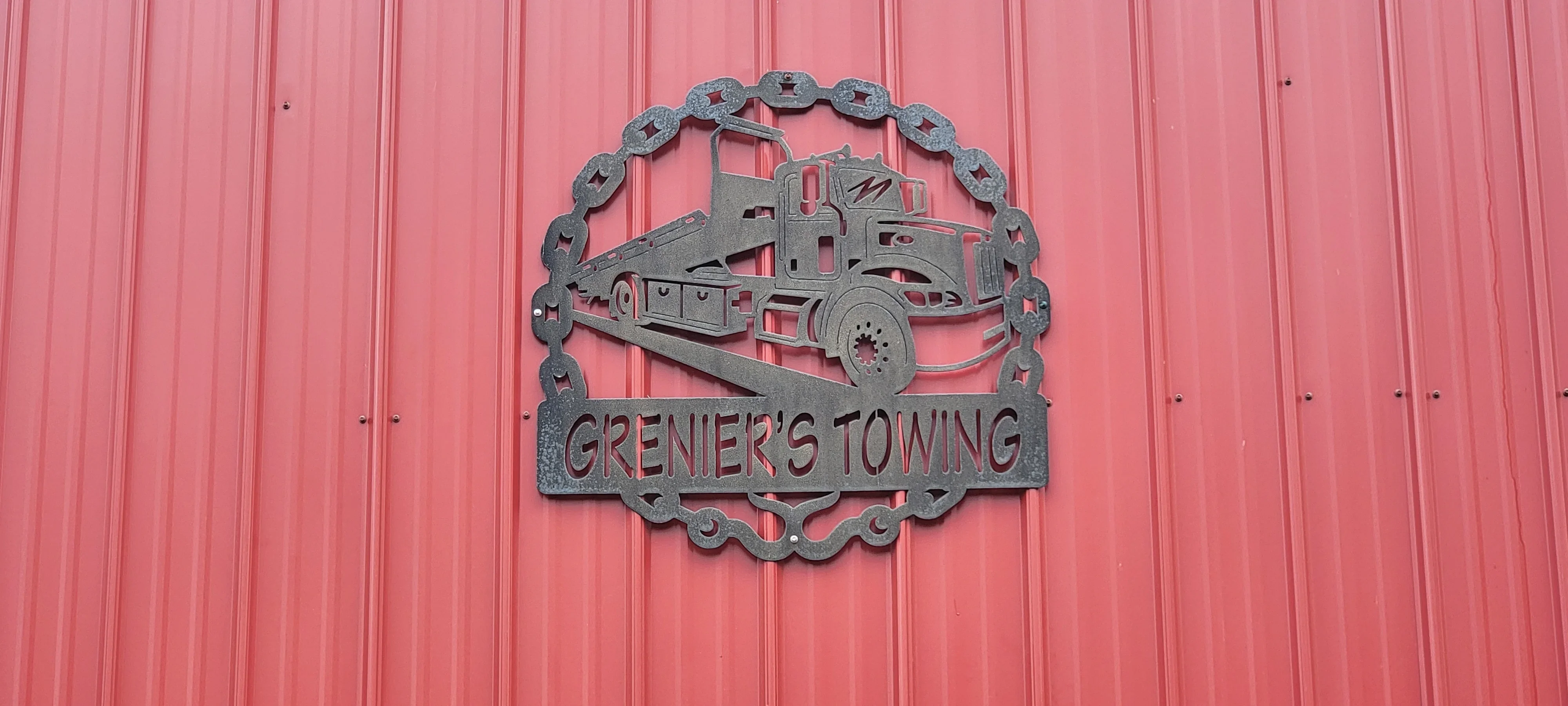 Towing Business Metal Sign