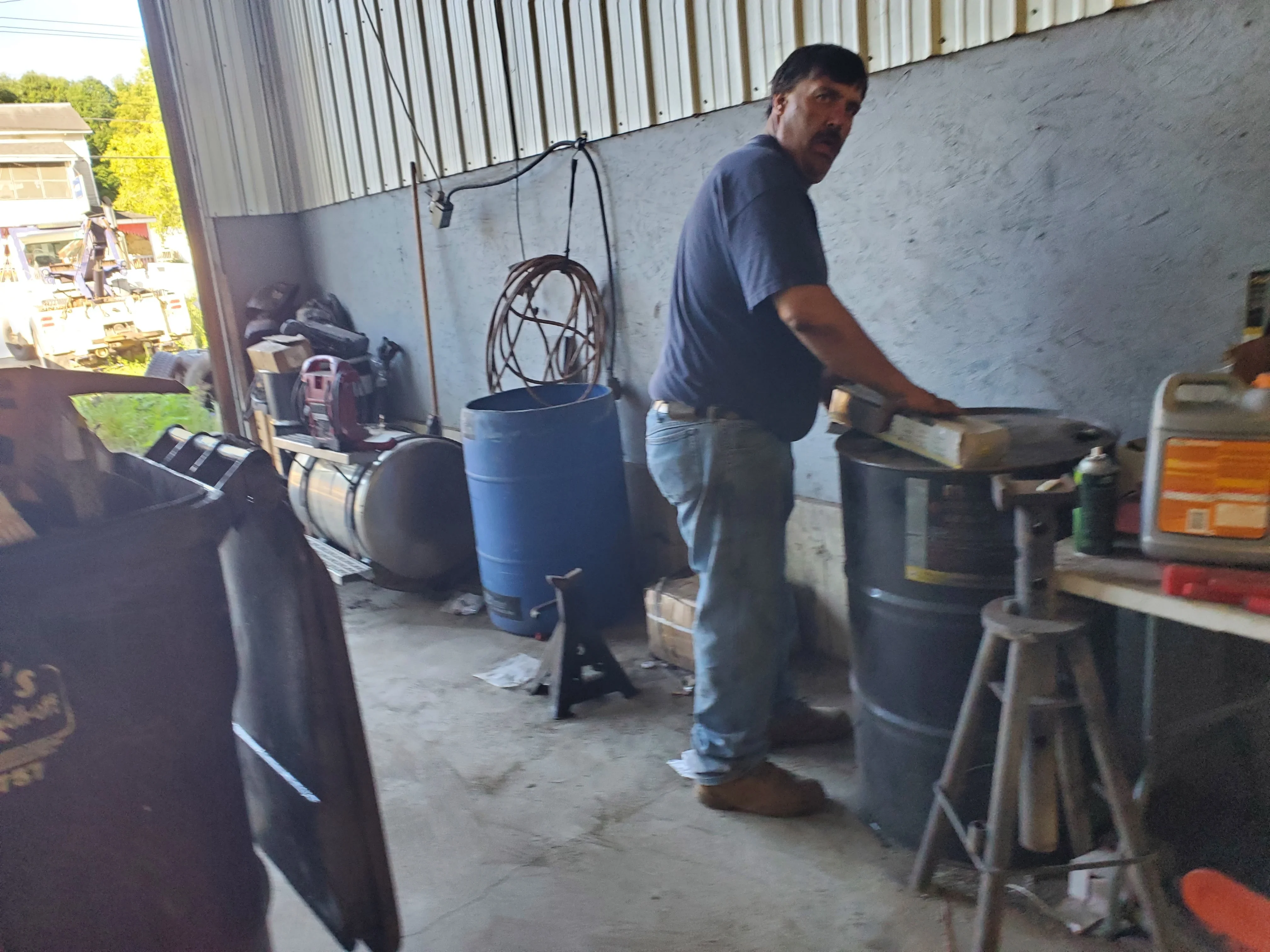 Truck Repair Workshop Scene