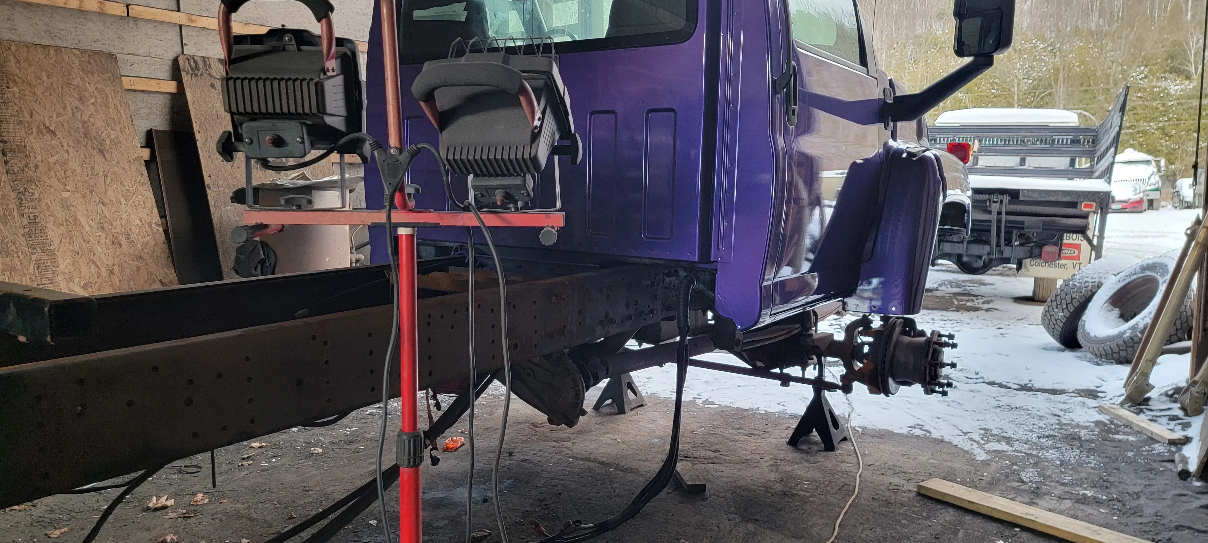 Truck Repair with Work Lights