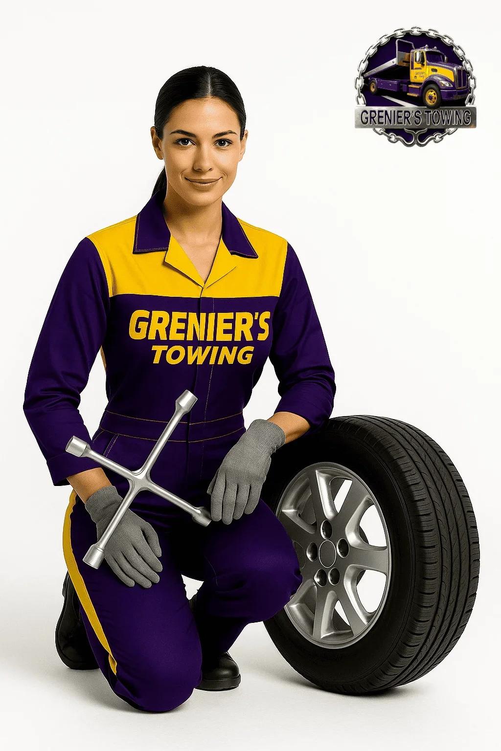 Grenier's dollies towing truck in action West Charleston VT