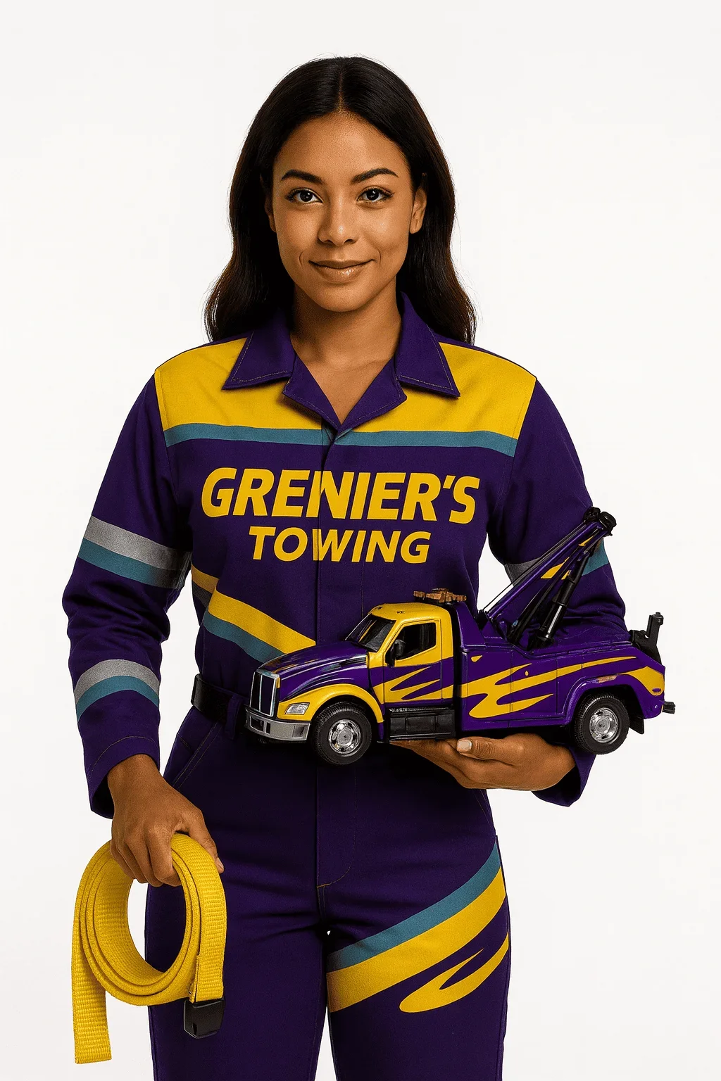 Grenier's dollies towing truck in action West Charleston VT